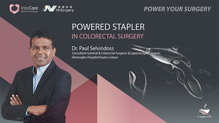 Powered stapler in colorectal surgery